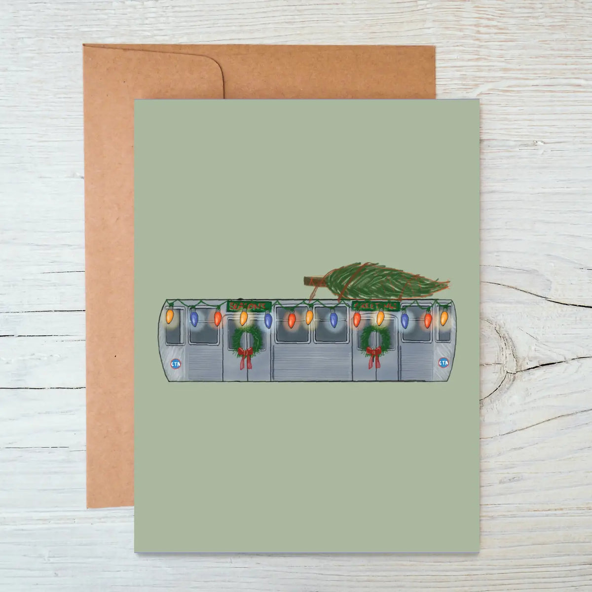Chicago CTA Holiday Train Card - Chicago Christmas Holiday