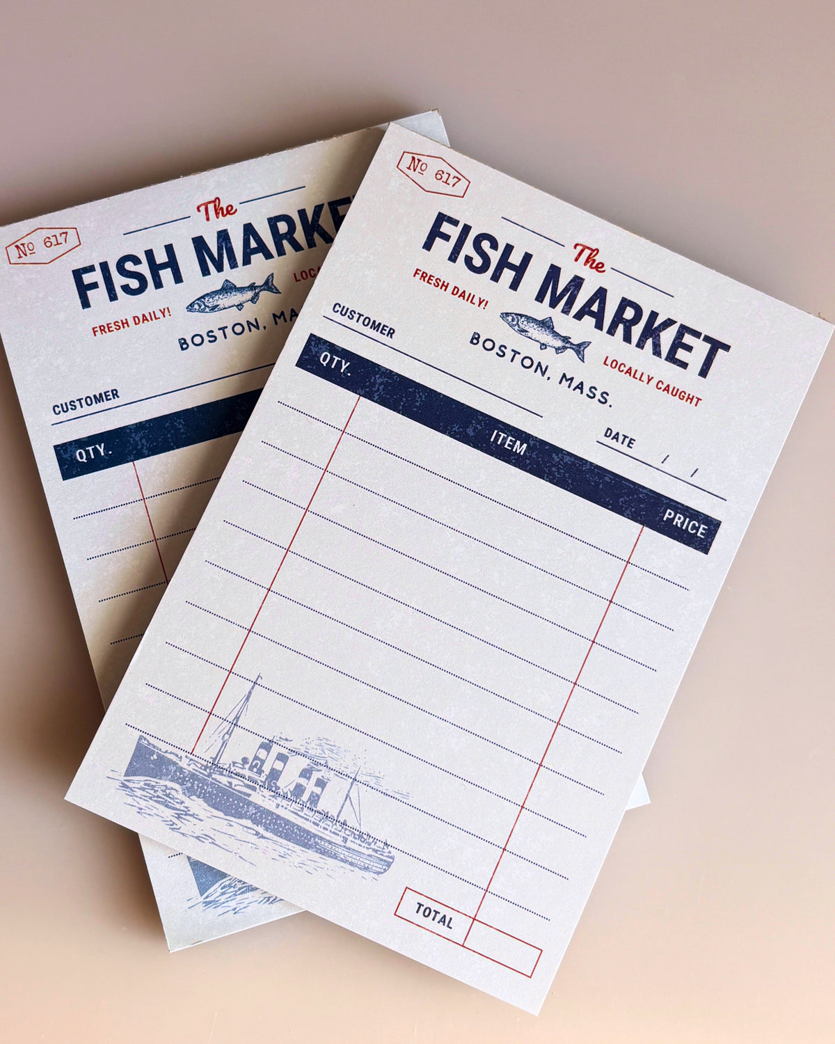 Fish Market Receipt Notepad - Boston, Mass.