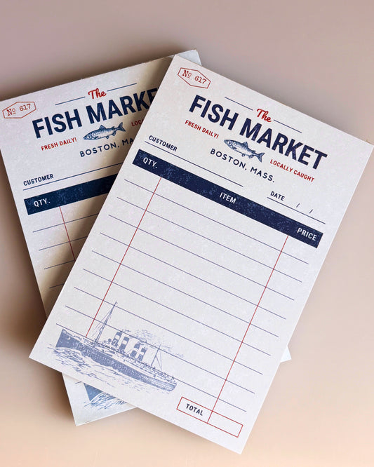 Fish Market Receipt Notepad - Boston, Mass.