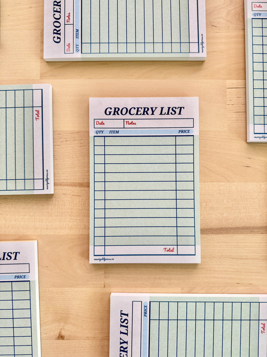 Guest Check Grocery List Notepad