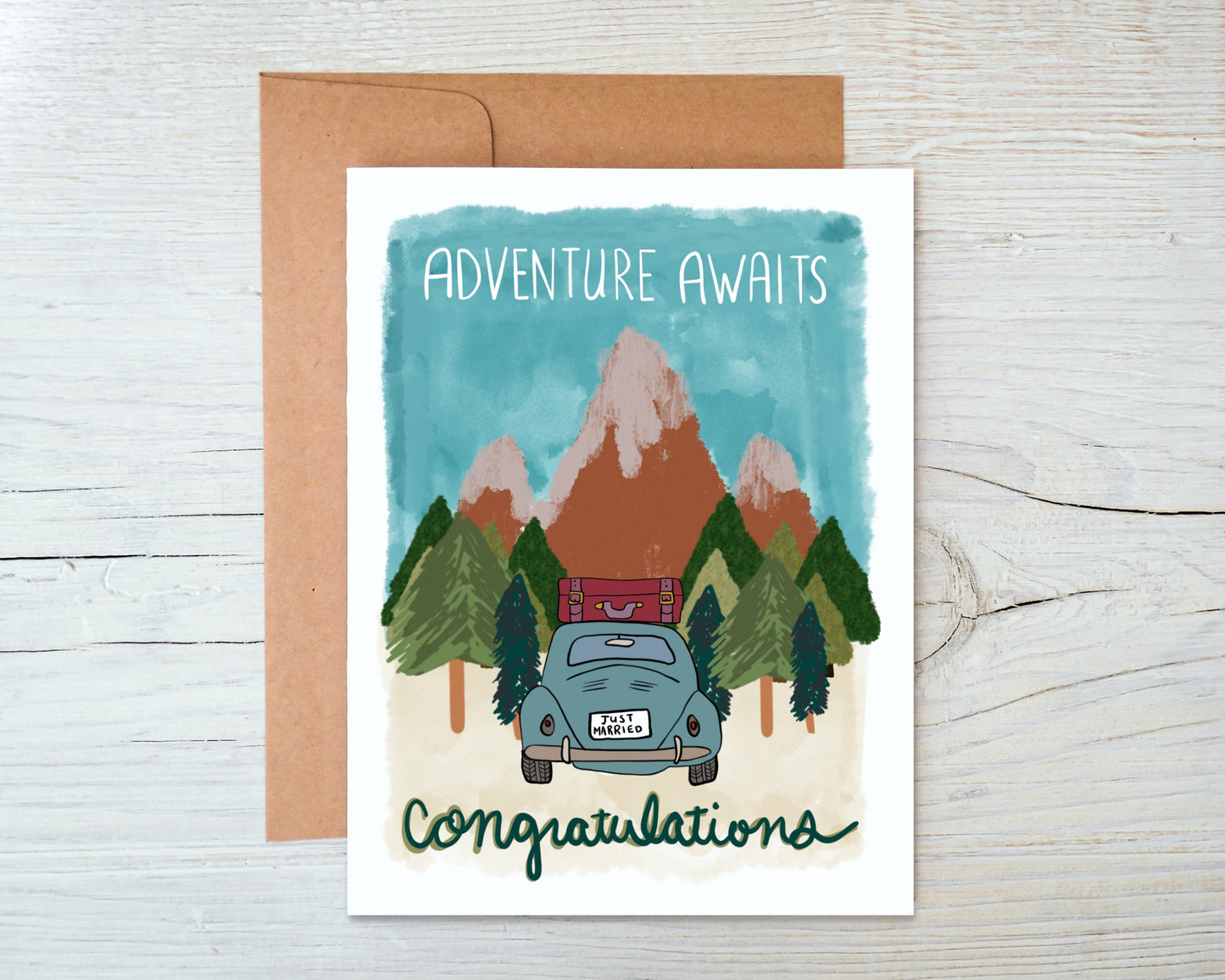 Camping/Adventure Wedding Card