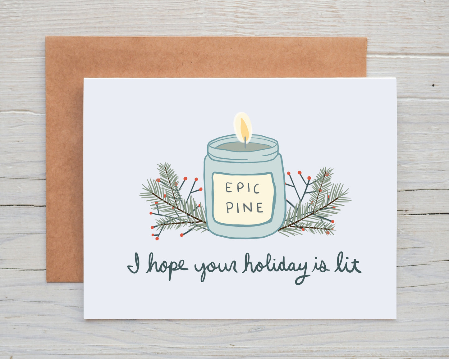 Pine Candle Holiday Card