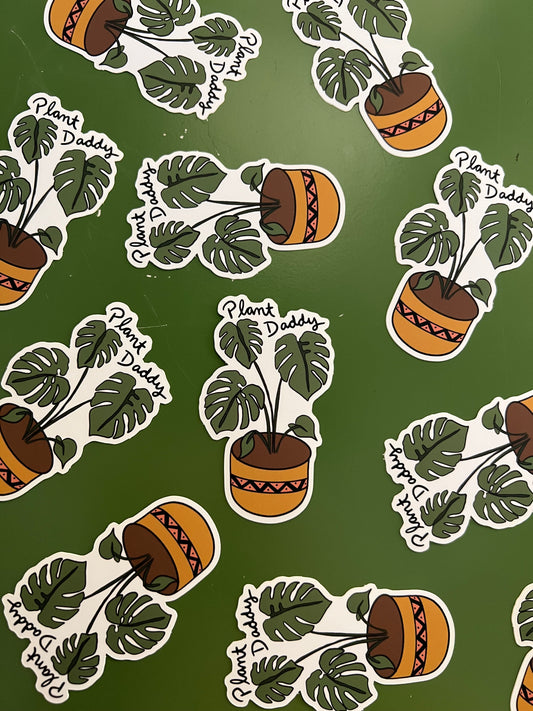 Plant Daddy Monstera Vinyl Sticker