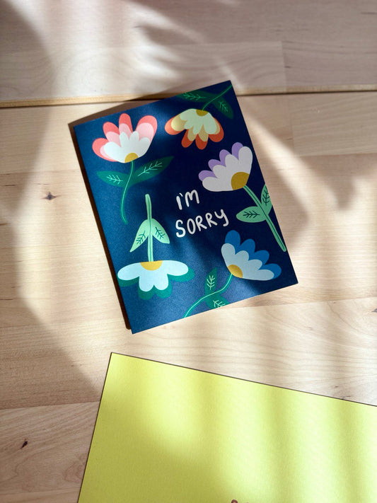 Black Floral Sympathy/Apology Card