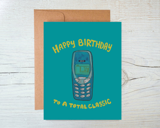 90s/2000s Nokia Snake Retro Birthday Card