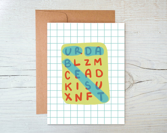 UR DA BEST Word Search Encouragement Card
