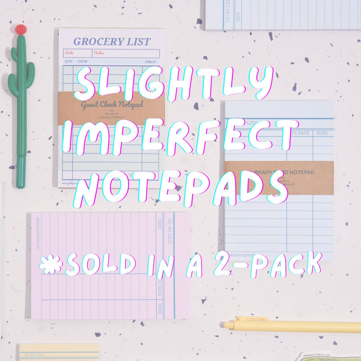 2-Pack SLIGHTLY IMPERFECT Notepads - (Random Notepads!)