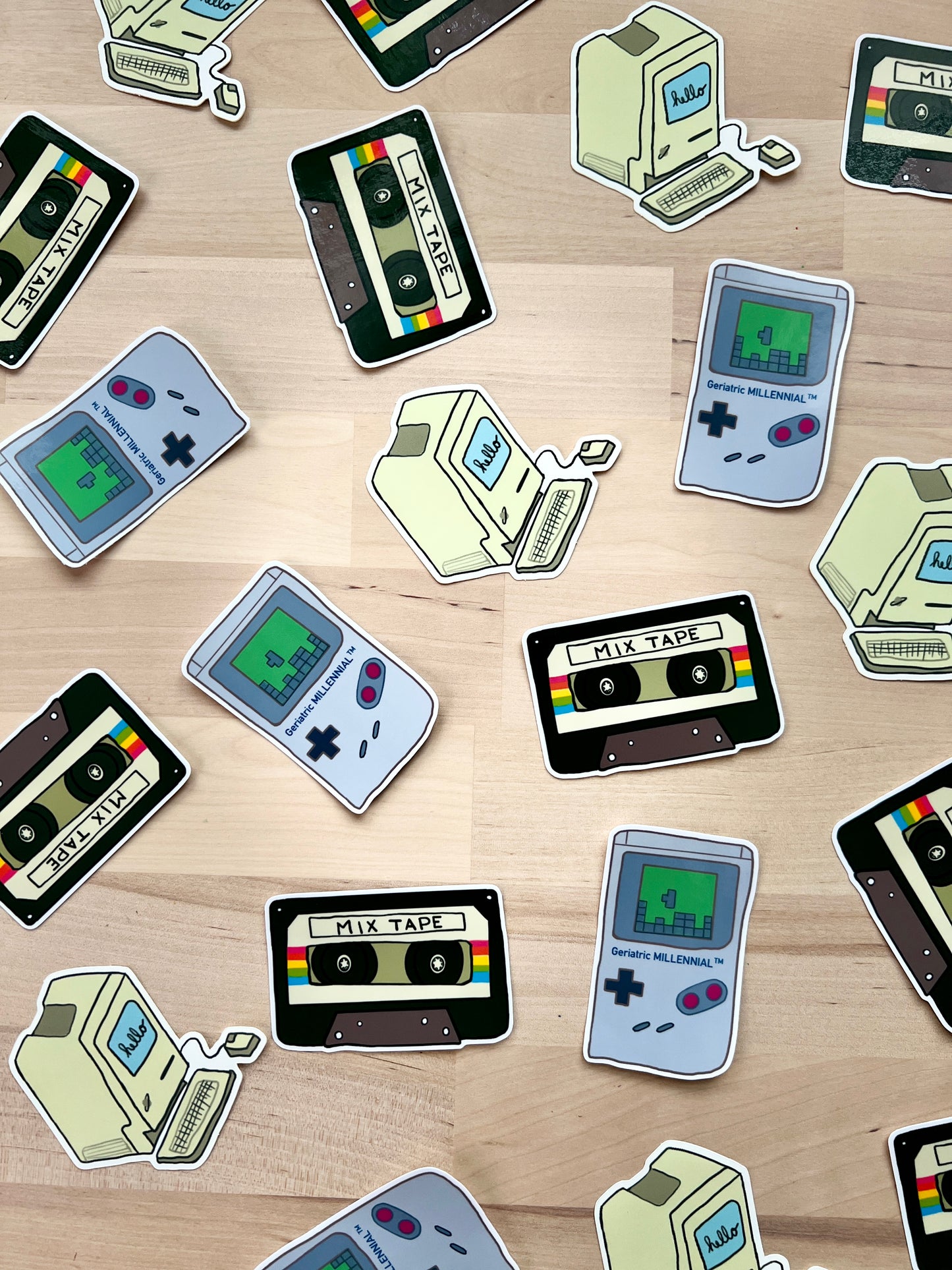 Tetris Gameboy Geriatric Millennial Vinyl Sticker