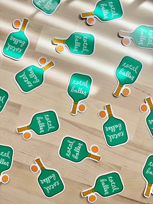 Pickleball Total Baller Vinyl Sticker