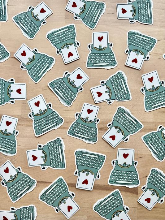 Vintage Typewriter Matte Vinyl Sticker