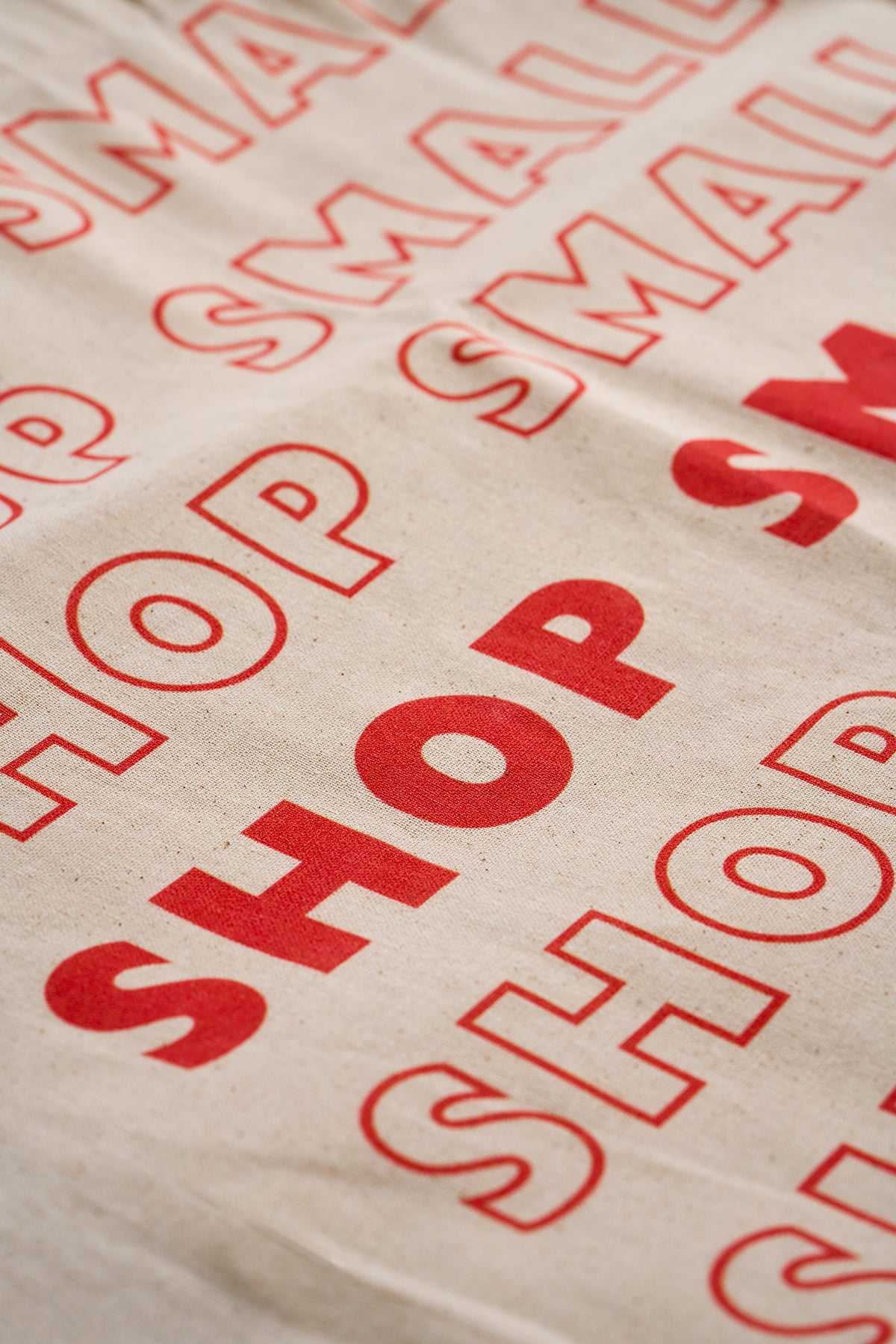 Shop Small Organic Cotton Tote Bag 16 x 16 In Natural