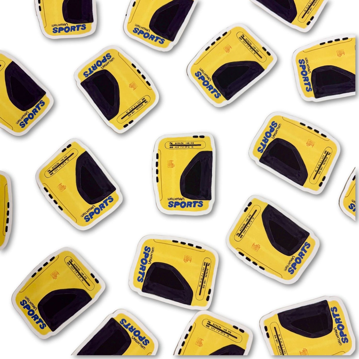 Yellow Sports Walkman Matte Vinyl Sticker