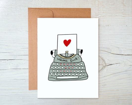Typewriter Back To Work Card