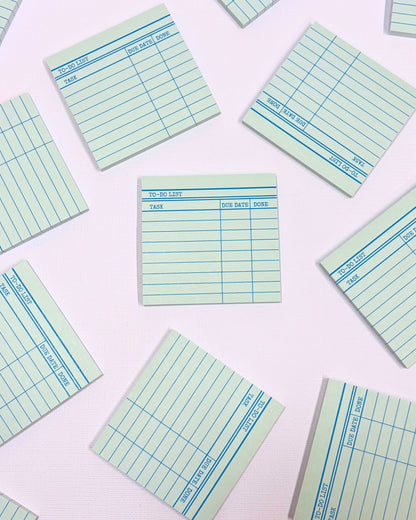 Library Card Post-It Notes Sticky Notes - Green