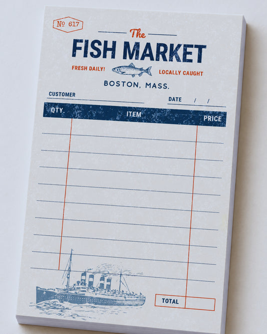 Fish Market Receipt Notepad - Boston, Mass.