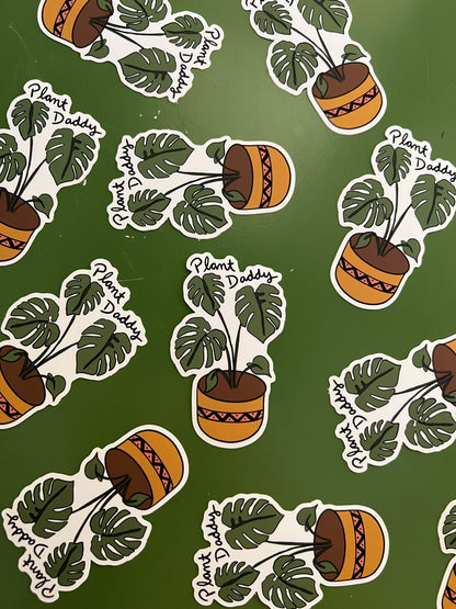 Plant Daddy Monstera Vinyl Sticker