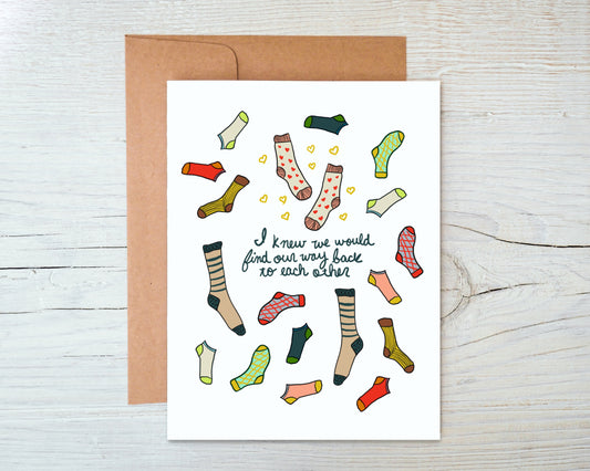 Socks Getting Back Together Card