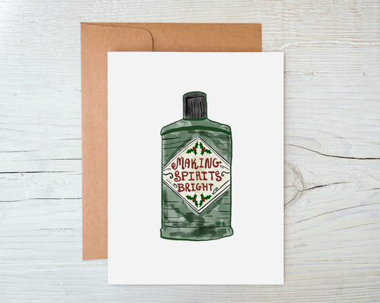 Making Spirits Bright - Funny Holiday Cocktail Card