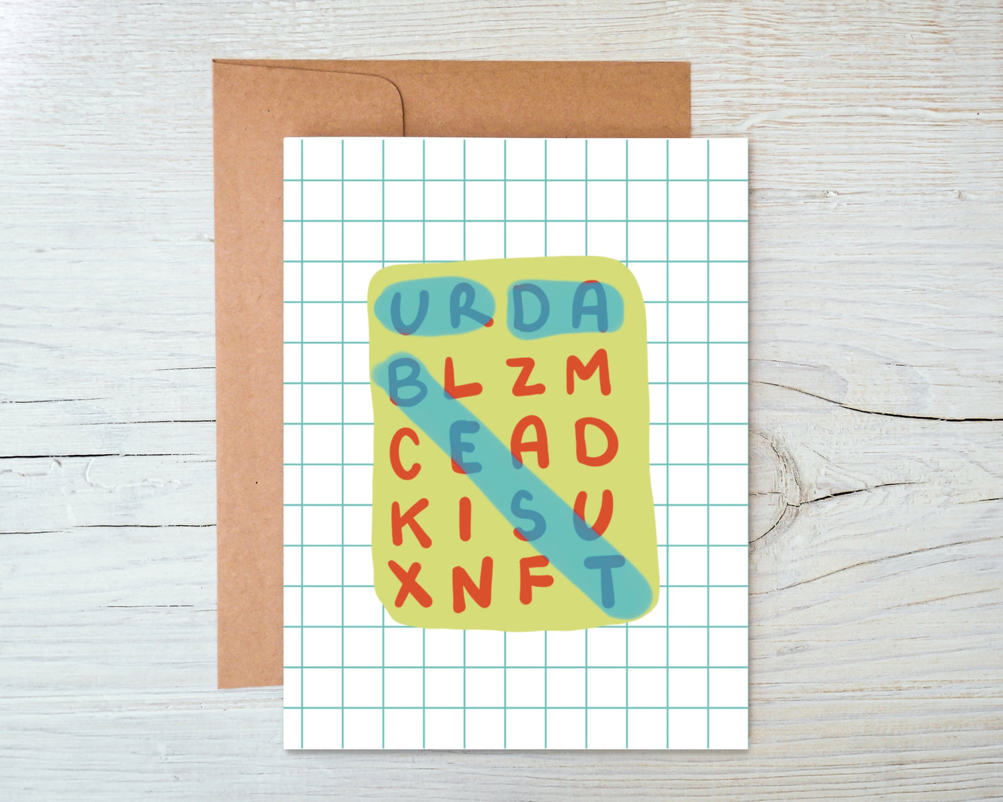 UR DA BEST Word Search Encouragement Card