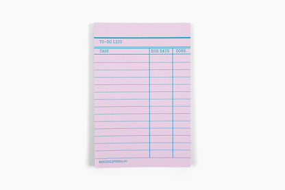 Library Card Notepad