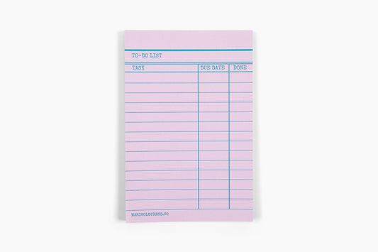Library Card Notepad - Pink - Case of 4