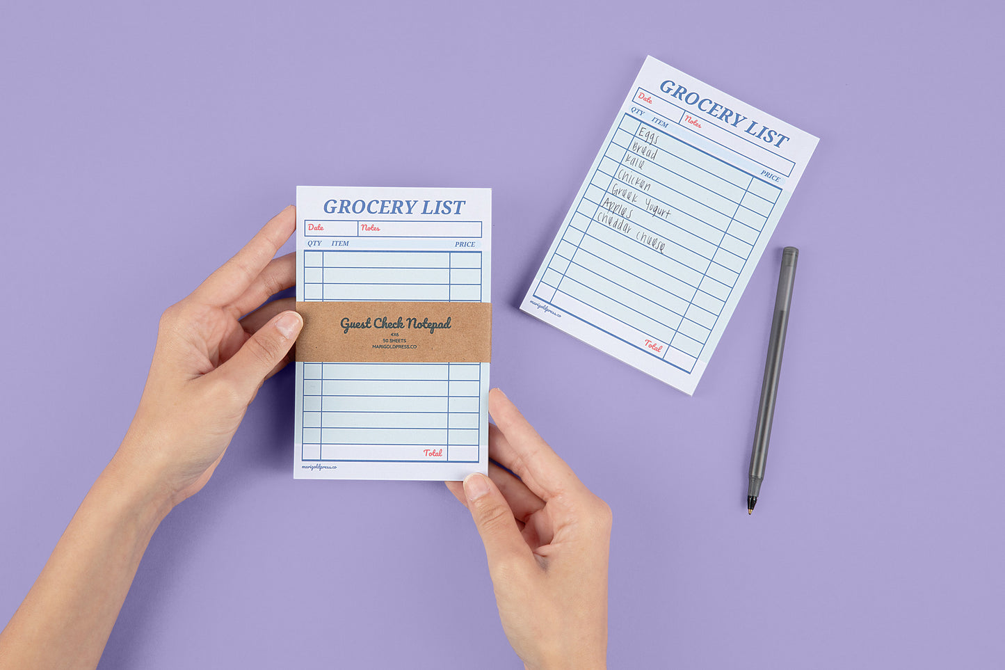 Guest Check Grocery List Notepad