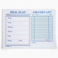 Retro Diner Check Style Meal Planner & Grocery List Notepad 11x8.5 - Case of 4