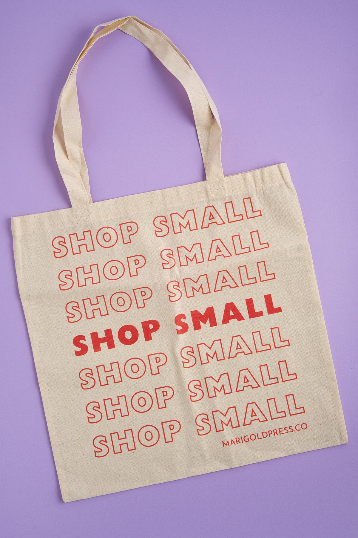 Shop Small Organic Cotton Tote Bag 16 x 16 In Natural