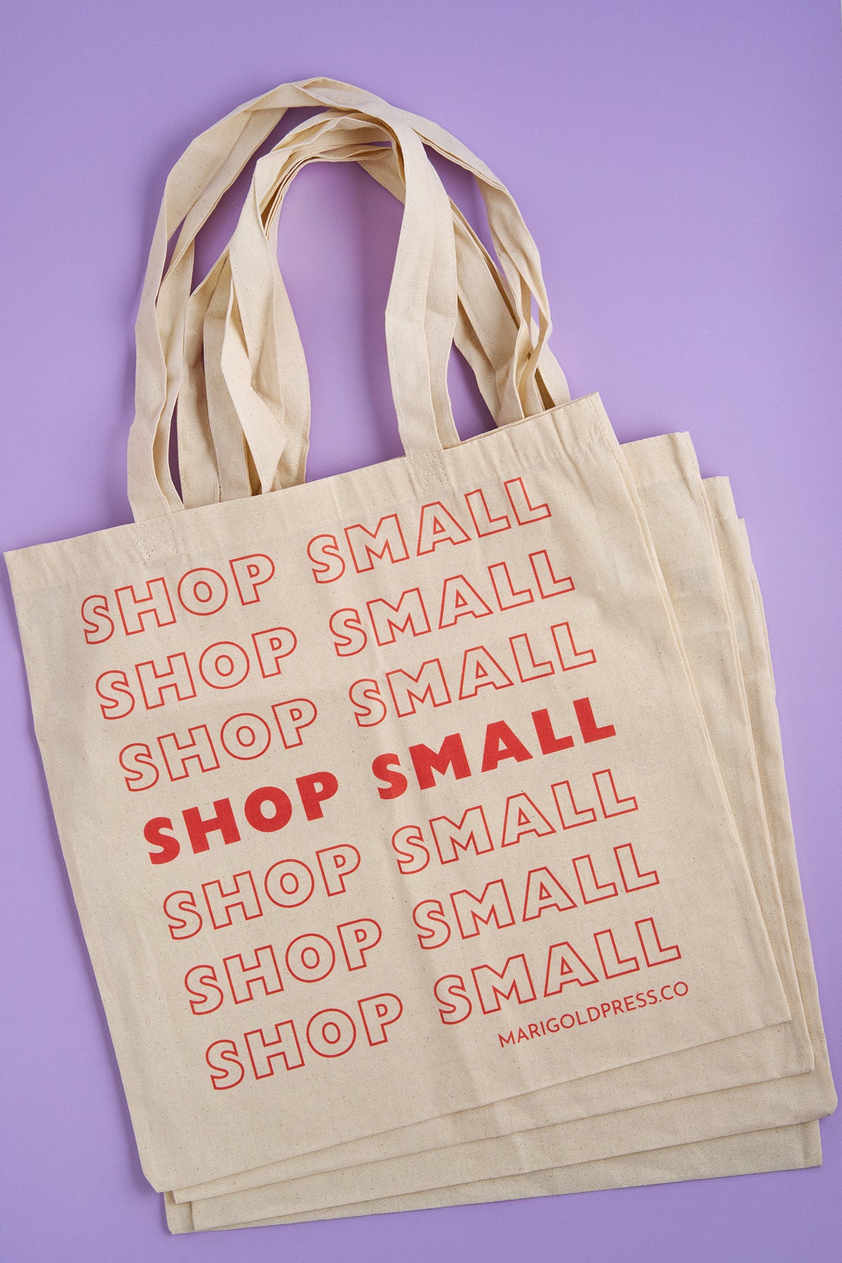 Shop Small Organic Cotton Tote Bag 16 x 16 In Natural