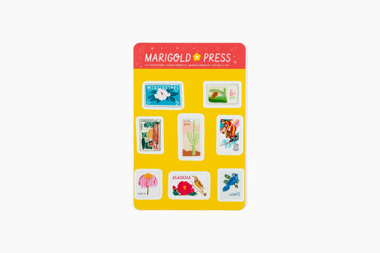 Vintage Postage Stamp Sticker Sheet 4 x 6 (Single Sheet)