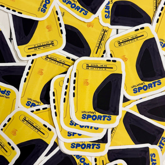 Yellow Sports Walkman Matte Vinyl Sticker