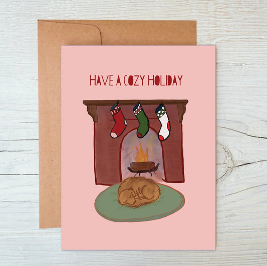 Cozy Fireplace Christmas Card
